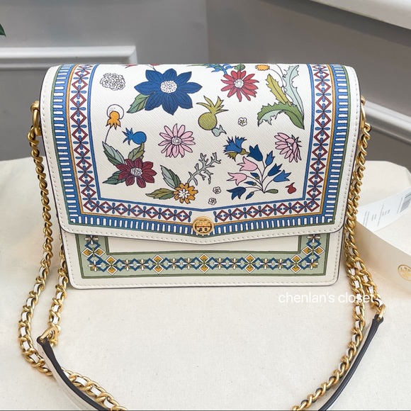 🌈🌸NeW! Tory Burch Robinson Floral Shoulder Bag - Picture 4 of 14